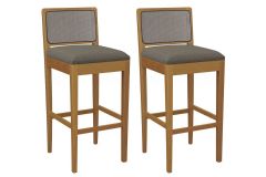 Banqueta Sala de Jantar Sara 1BMM005CA Premium Madeira Maciça Kit 2 Un Kappesberg