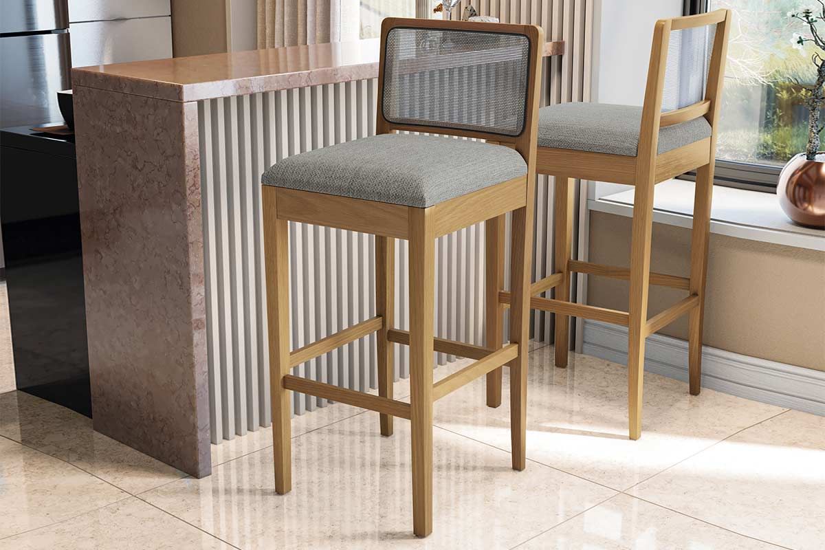 Banqueta Sala de Jantar Sara 1BMM005CA Premium Madeira Maciça Kit 4 Un Kappesberg