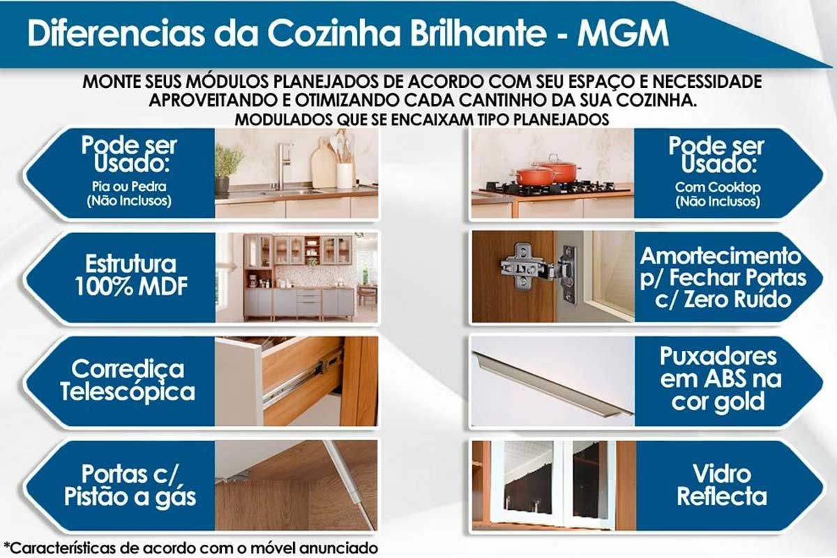 Cozinha Completa MGM 5 Peças Brilhante C5P162