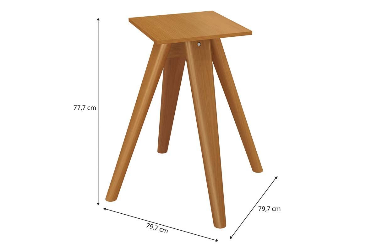 Sala Jantar Mesa Duna Premium Madeira Maciça c/ Tampo Madeirado c/ Vidro 120x120cm e 4 Cadeiras Lara - Kappesberg