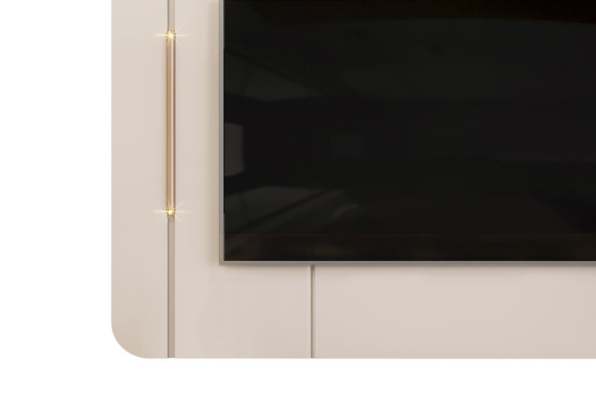 Rack Bancada c/ Painel p/ TV até 65 Pol Adele Led e Nichos 180x189cm - DJ Móveis