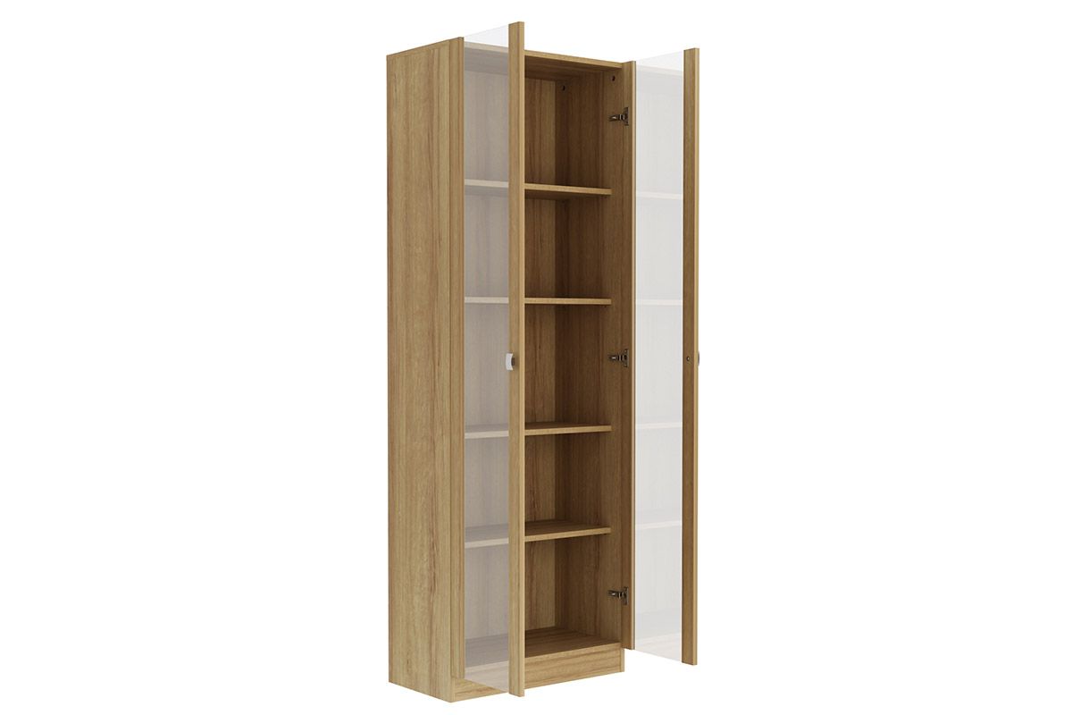 Armário Multiuso Lavanderia AM-3112 c/2 Portas c/Vidro Tecno MobiliAmêndoa