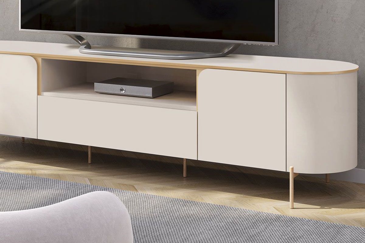 Rack Bancada c/ Painel p/ TV até 75 Pol Areta Led e Nicho 218x189cm - DJ Móveis