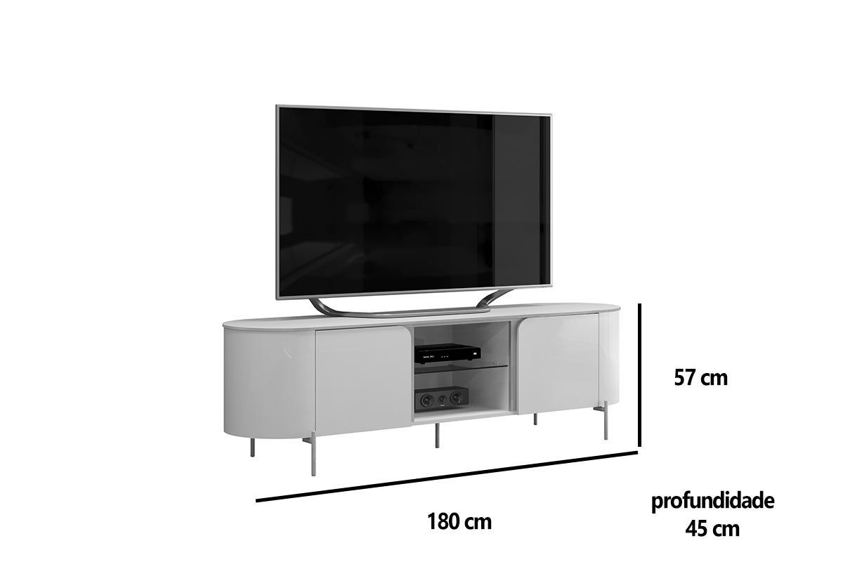 Rack Bancada c/ Painel p/ TV até 65 Pol Pratic / Adele Ripado Portas e Nichos 223x240cm - DJ Móveis