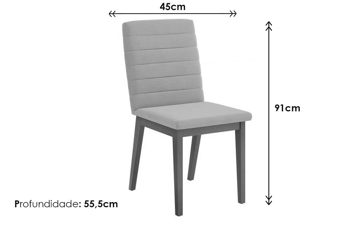 Sala de Jantar Completa Canes c/ Tampo Madeirado c/ Vidro Curvo 170x90cm e 6 Cadeiras Sofia - DJ Móveis