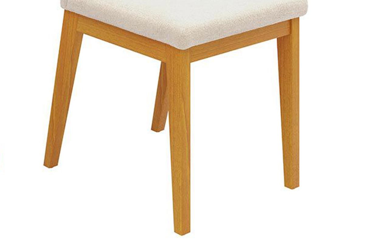 Sala de Jantar Completa Canes c/ Tampo Madeirado c/ Vidro Curvo 170x90cm e 6 Cadeiras Vitória - DJ Móveis