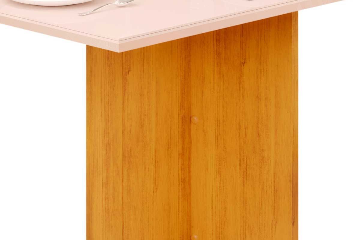 Sala de Jantar Completa Hera c/ Tampo Madeirado c/ Vidro Reto 120x90cm e 4 Cadeiras Talia - DJ Móveis