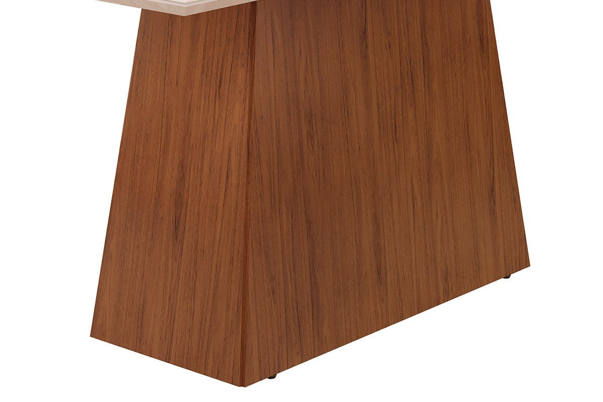 Sala de Jantar Completa Dulce c/ Tampo Madeirado c/ Vidro Reto 180x90cm e 8 Cadeiras Talia - DJ Móveis