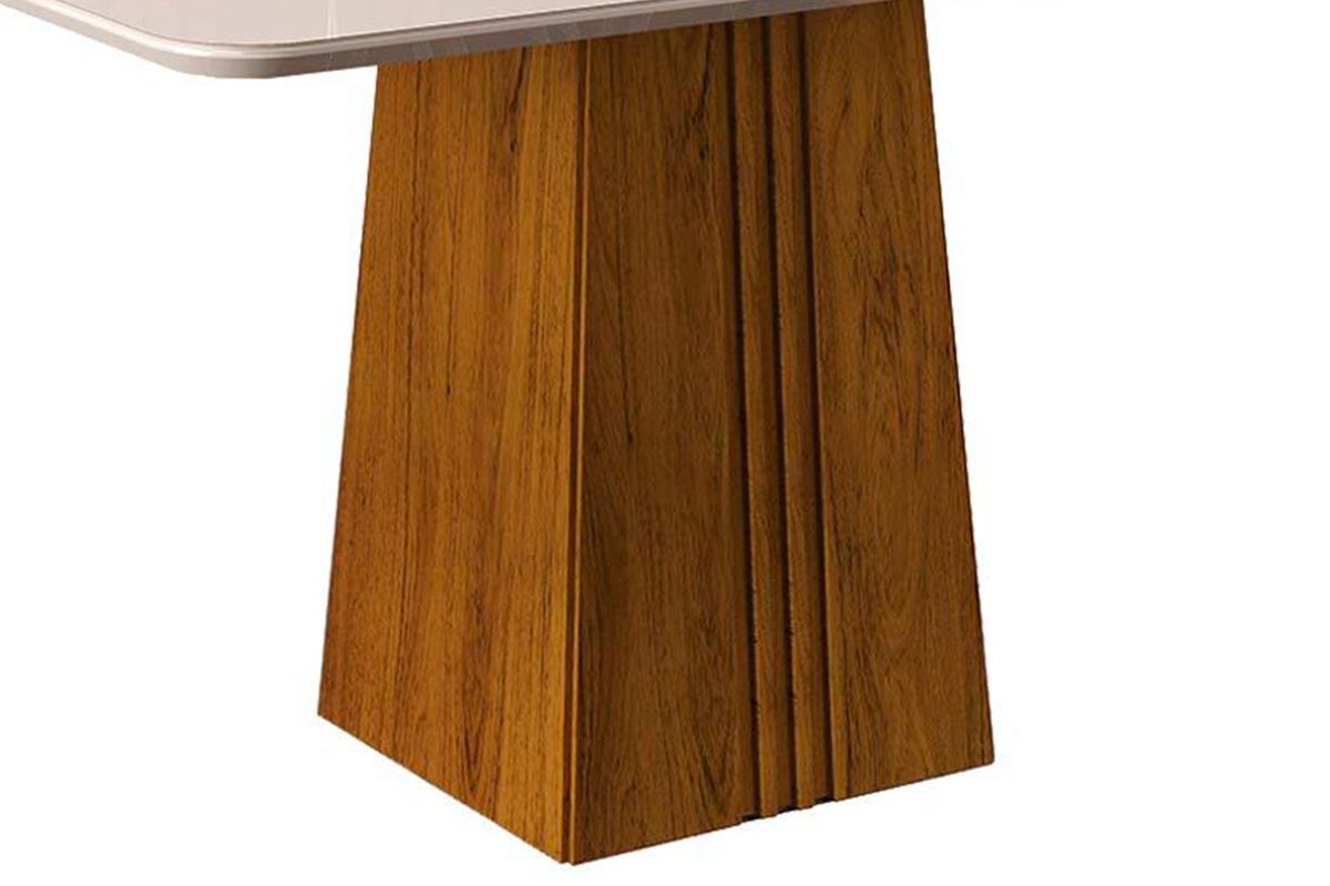 Sala de Jantar Completa Italia c/ Tampo Madeirado c/ Vidro 120x90cm e 4 Cadeiras Suzy - DJ Móveis