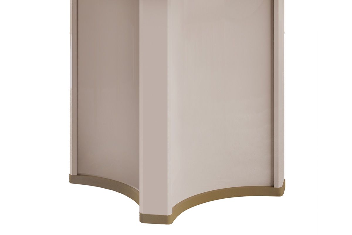 Sala de Jantar Completa Chanel c/ Tampo Madeirado c/ Vidro Orgânico 136x136cm e 6 Cadeiras Stela - DJ Móveis