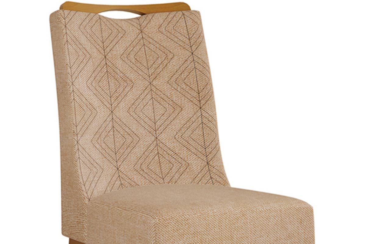 Sala de Jantar Completa Chanel c/ Tampo Madeirado c/ Vidro Orgânico 136x136cm e 6 Cadeiras Stela - DJ Móveis
