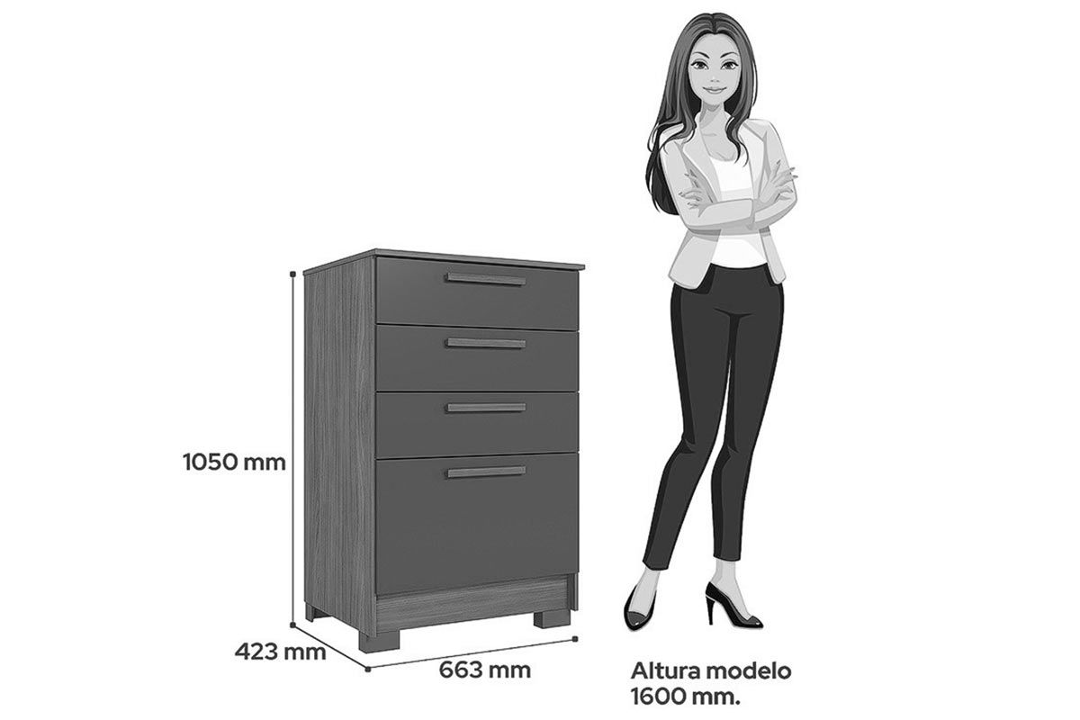 Cômoda Aruba 4 Gavetas S. Andirá