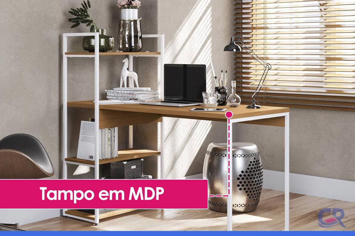 Escritório Completo Industrial 6 Peças (2 Escrivaninhas + 2 Estantes + 2 Complementos) - Kappesberg