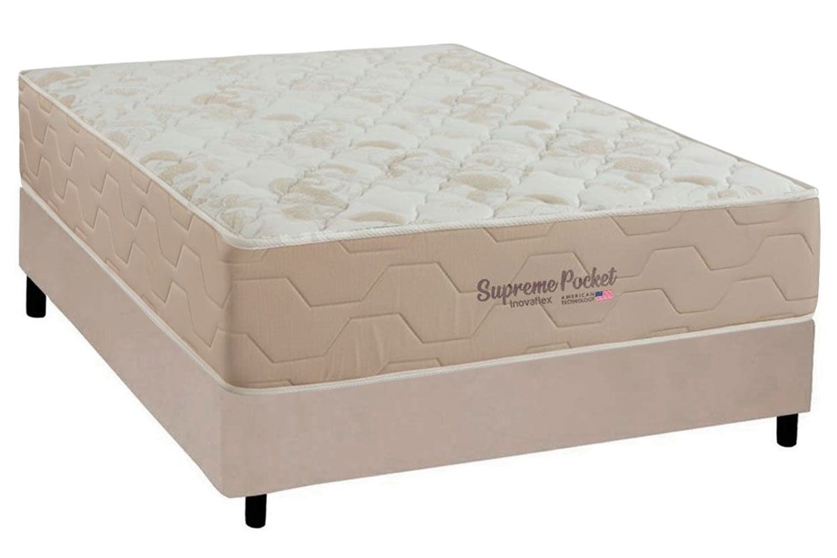 Cama Box CRC +Colchão Molas Supreme Inovaflex