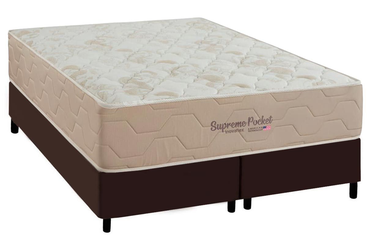 Cama Box CRC +Colchão Molas Supreme Inovaflex