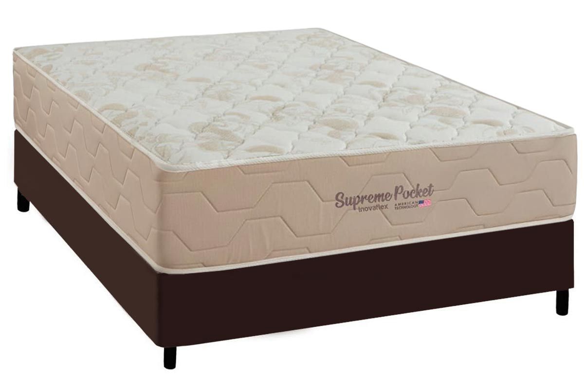 Cama Box CRC +Colchão Molas Supreme Inovaflex