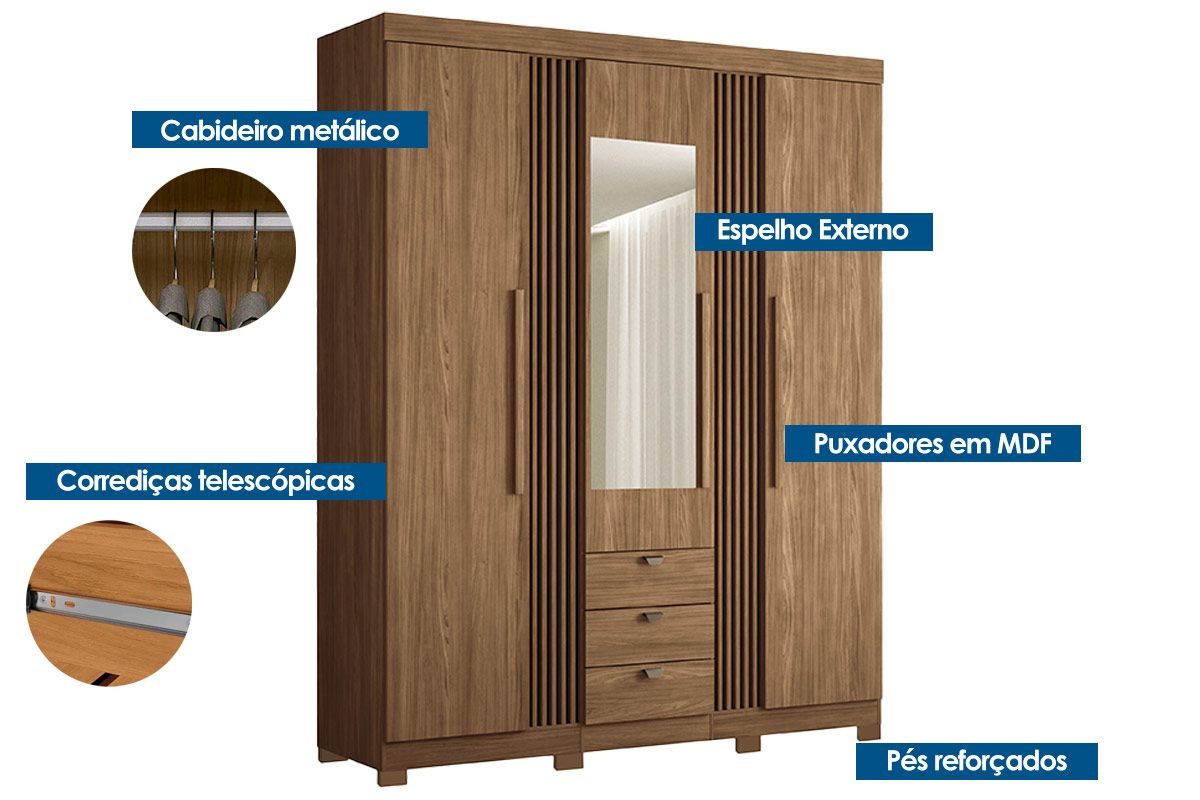 Conjunto Quarto Guarda Roupa + Cômoda QC237 S. Andirá