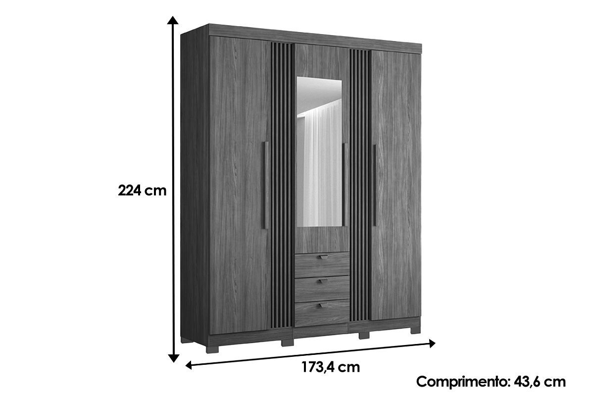 Conjunto Quarto Guarda Roupa + Cômoda QC238 S. Andirá