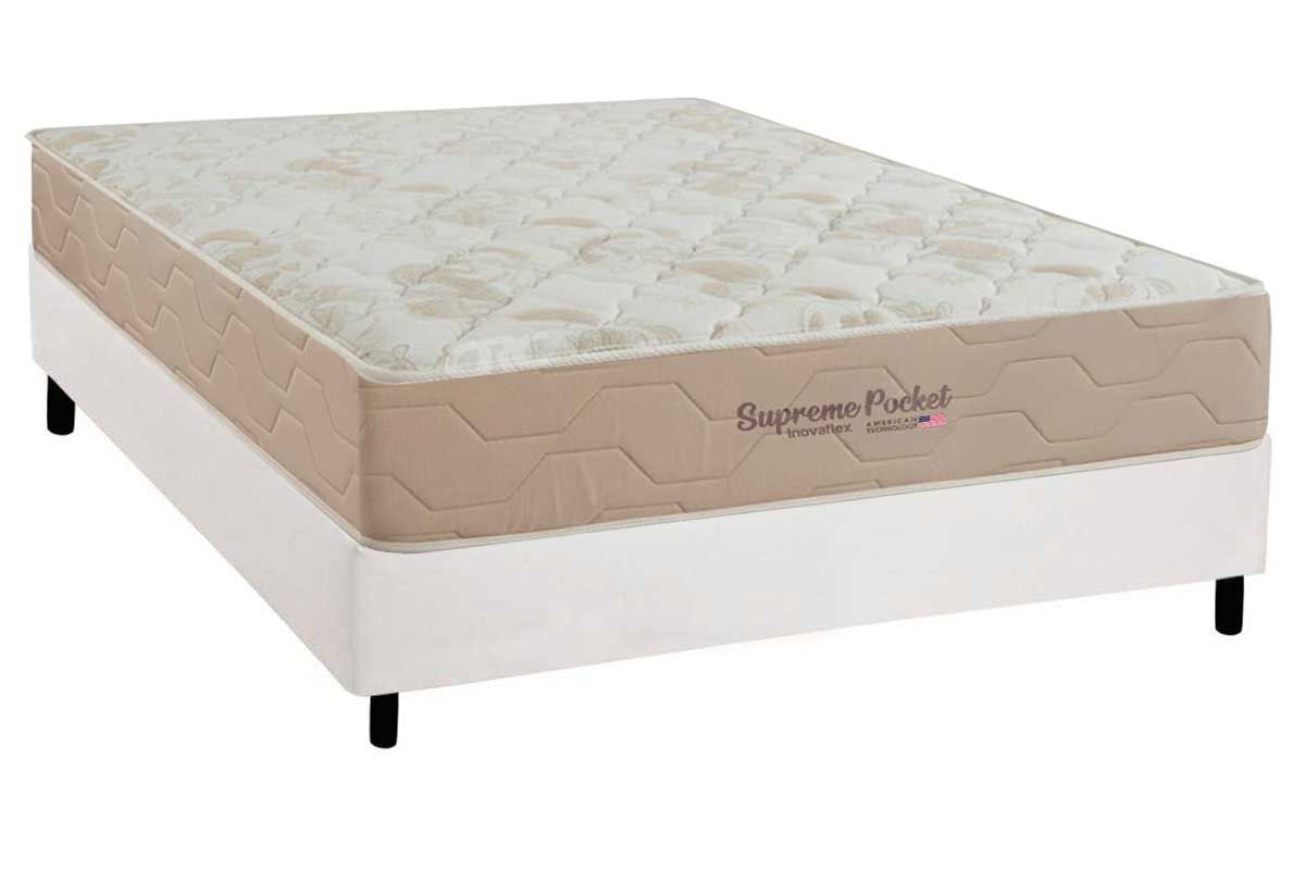 Cama Box CRC +Colchão Molas Supreme Inovaflex
