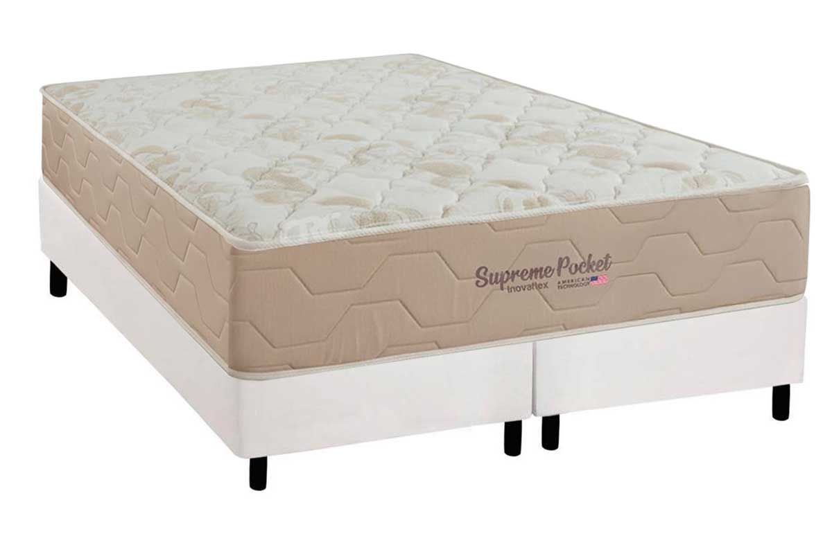 Cama Box CRC +Colchão Molas Supreme Inovaflex
