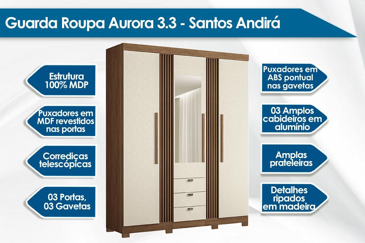 Conjunto Quarto Guarda Roupa + Cômoda QC238 S. Andirá