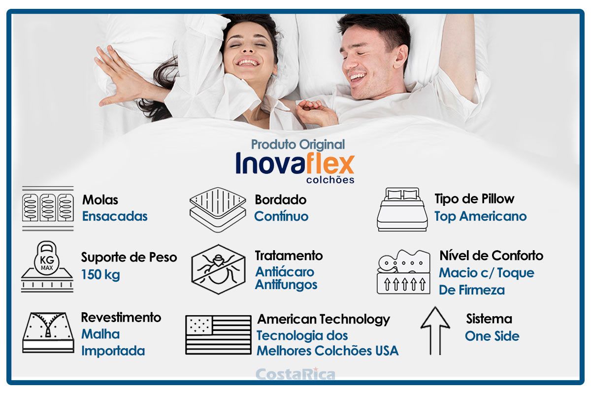 Cama Box CRC +Colchão Molas Essential Inovaflex
