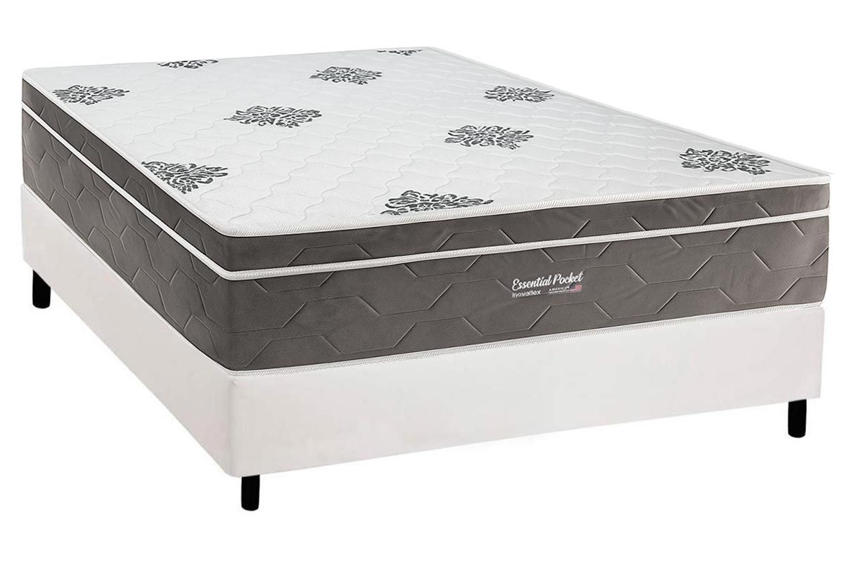 Cama Box CRC +Colchão Molas Essential Inovaflex