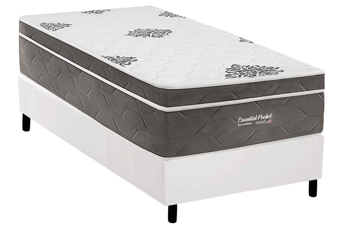 Cama Box CRC +Colchão Molas Essential Inovaflex