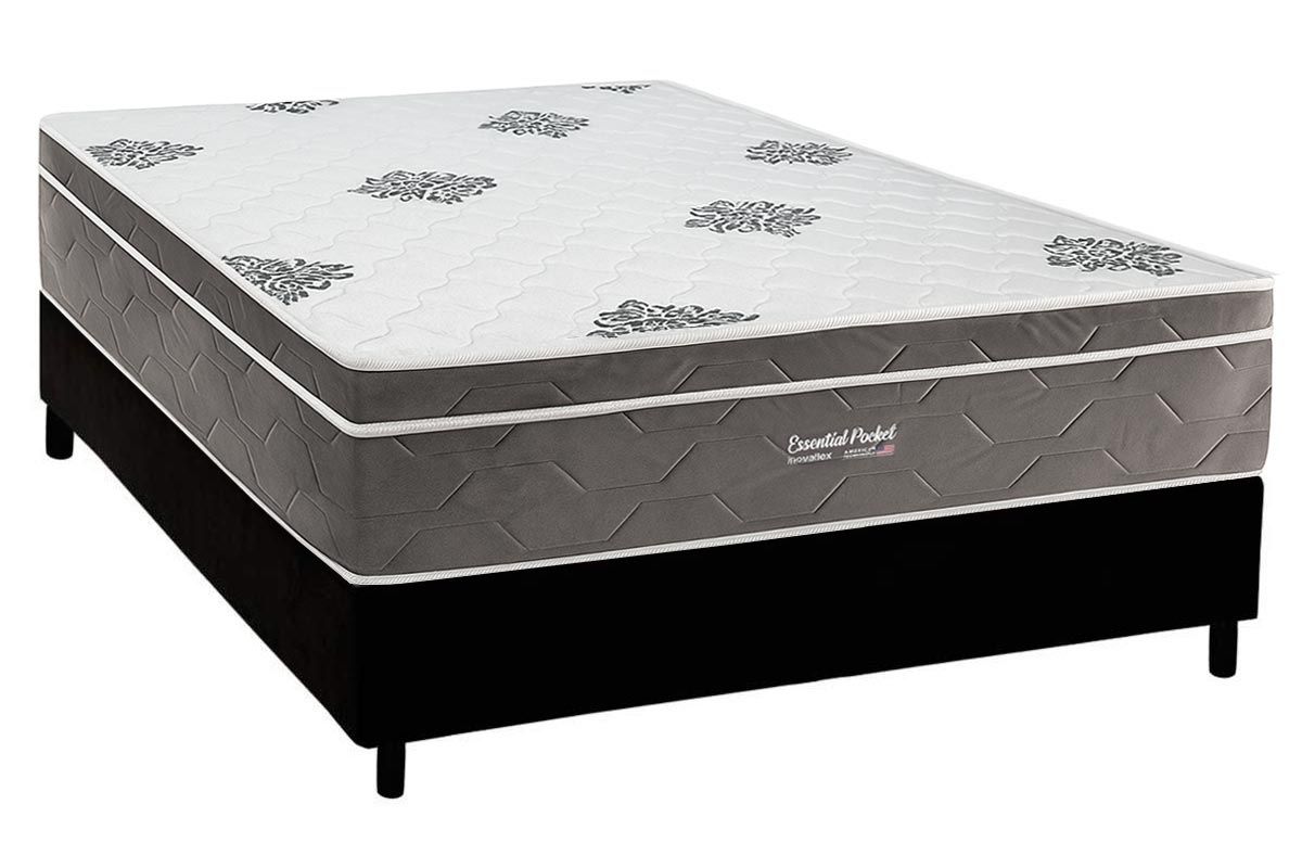 Cama Box CRC +Colchão Molas Essential Inovaflex