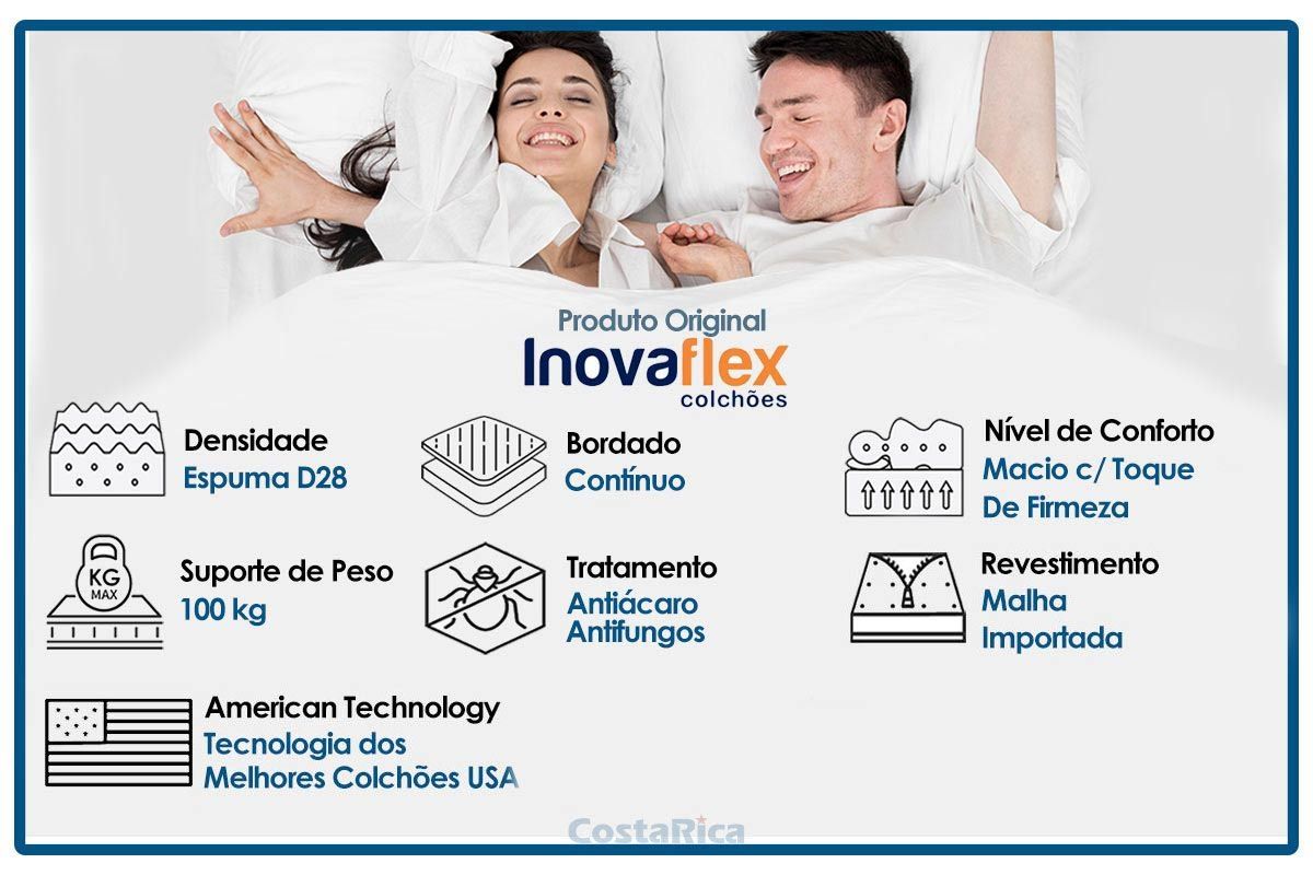 Cama Box CRC +Colchão Ortopédico Comfort Inovaflex