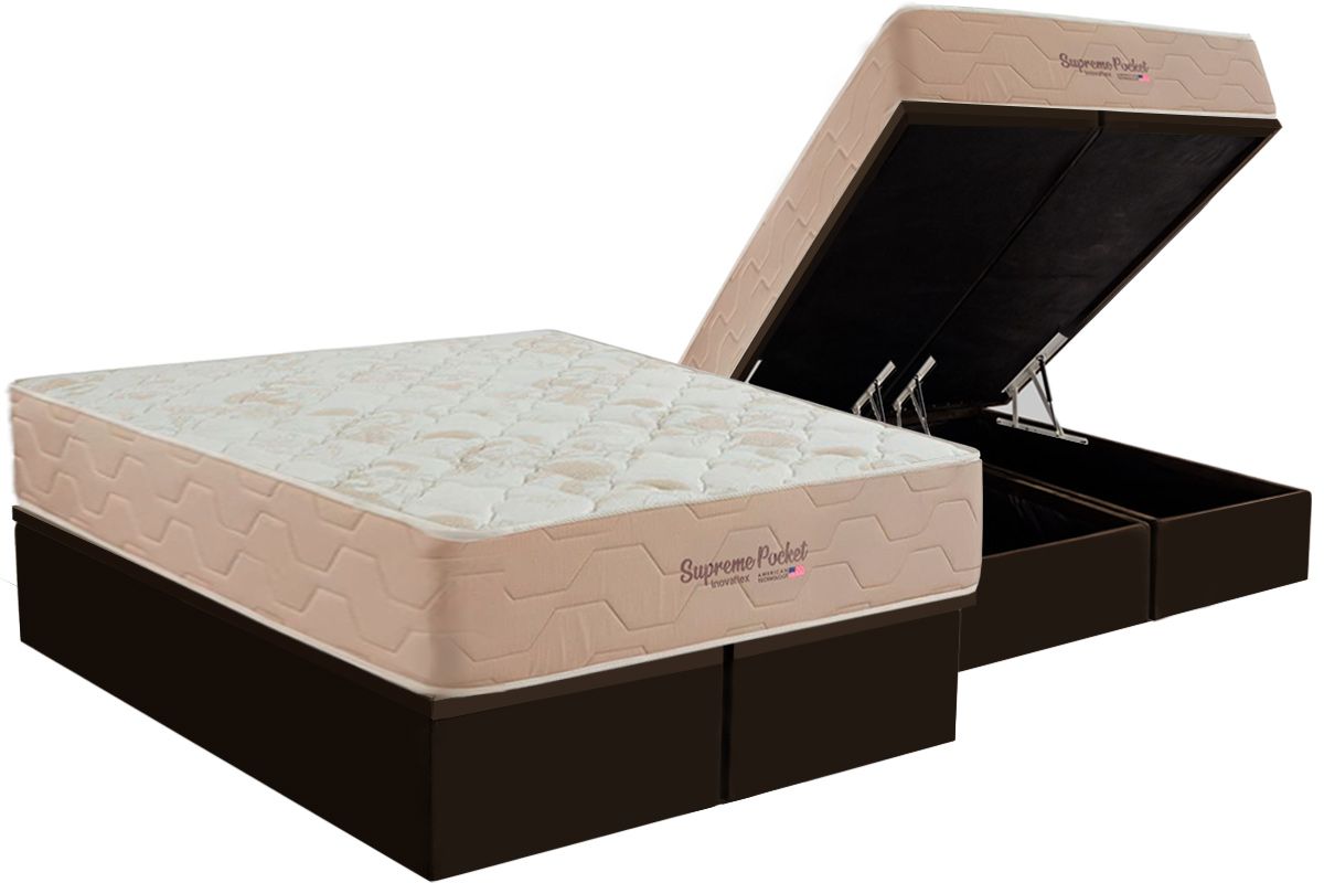 Cama Box Baú CRC +Colchão Molas Supreme Inovaflex