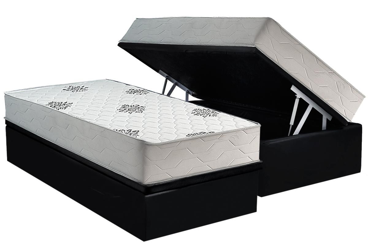 Cama Box Baú CRC +Colchão Ortopédico Premium Inovaflex