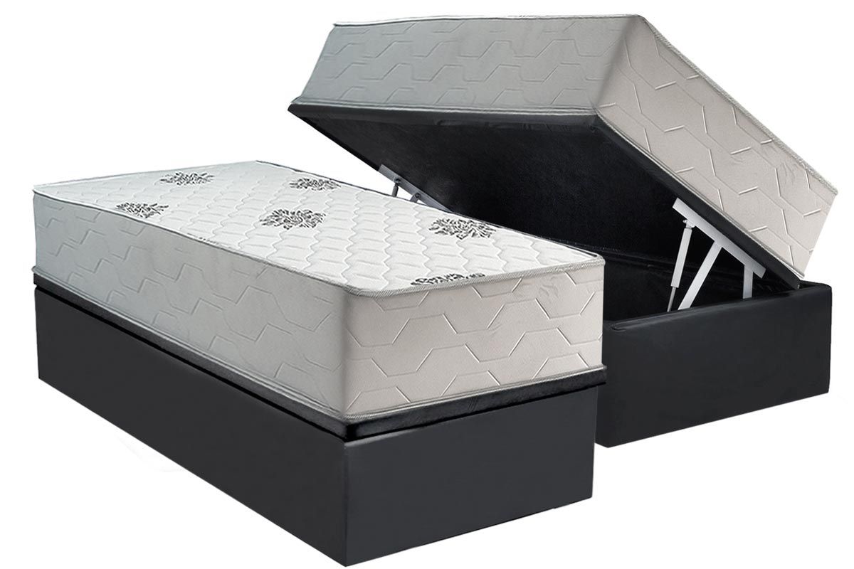 Cama Box Baú CRC +Colchão Ortopédico Comfort Inovaflex