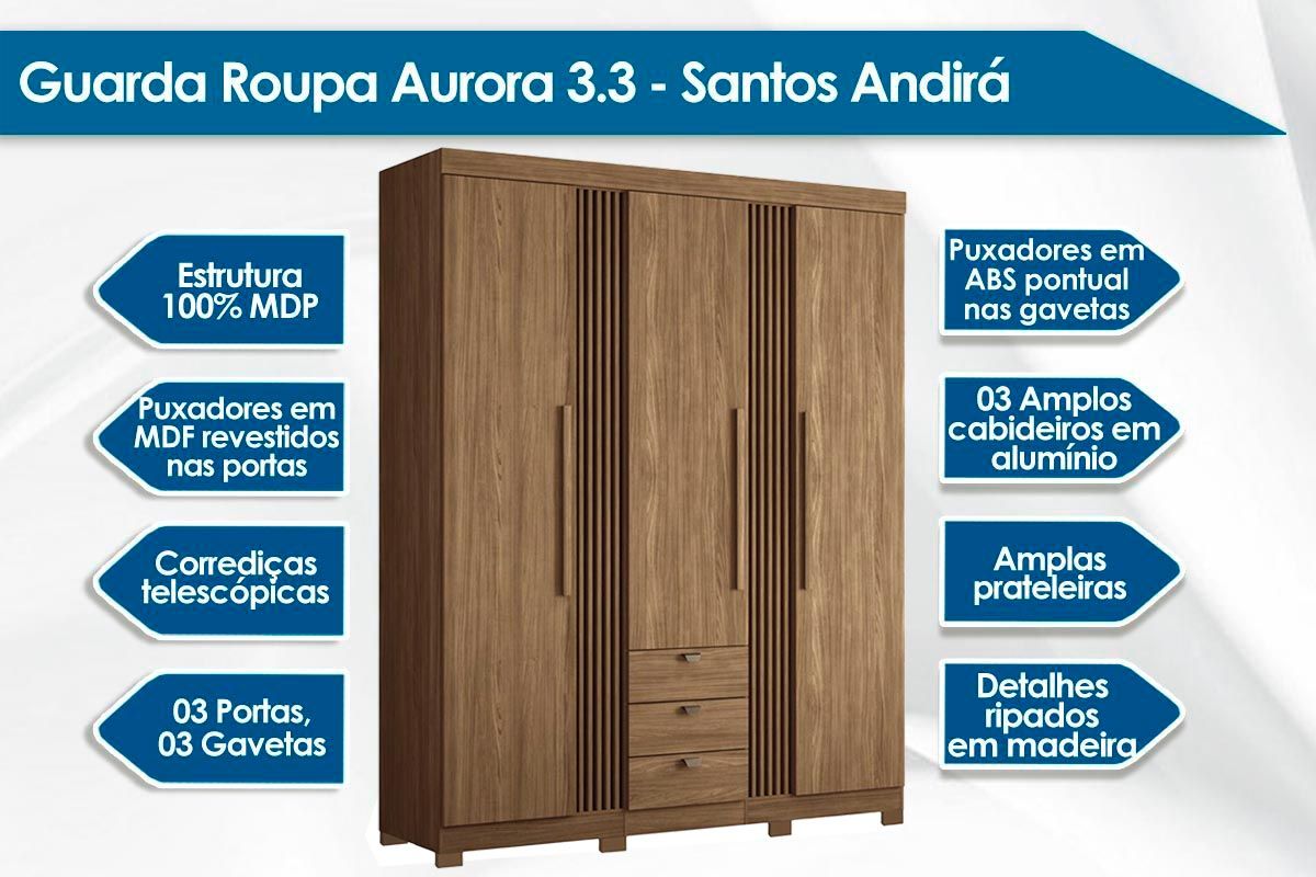 Conjunto Quarto Guarda Roupa + Cômoda QC253 S. Andirá