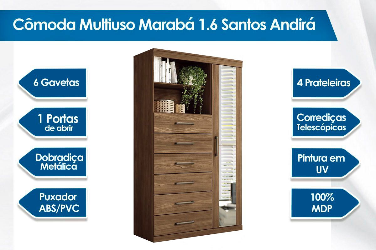 Conjunto Quarto Guarda Roupa + Cômoda QC264 S. Andirá