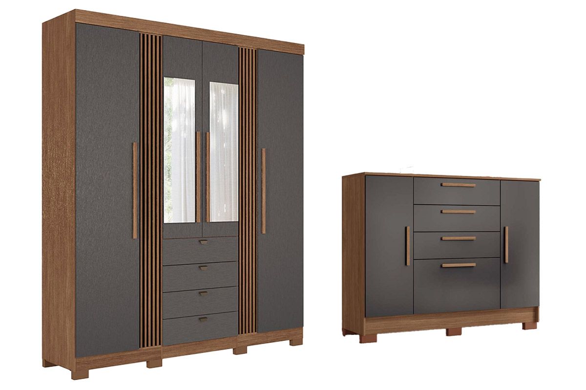 Conjunto Quarto Guarda Roupa + Cômoda QC271 S. Andirá