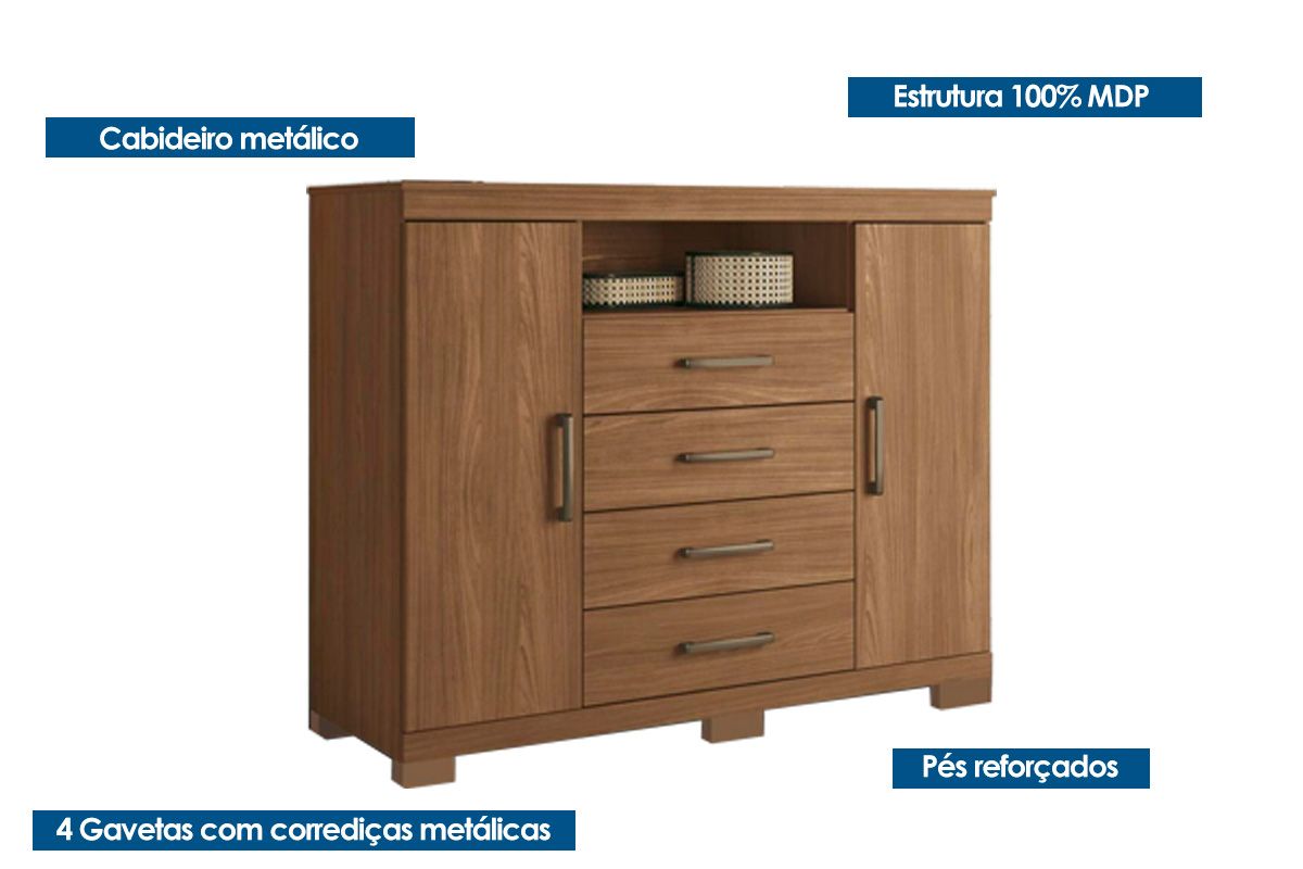 Conjunto Quarto Guarda Roupa + Cômoda QC285 S. Andirá