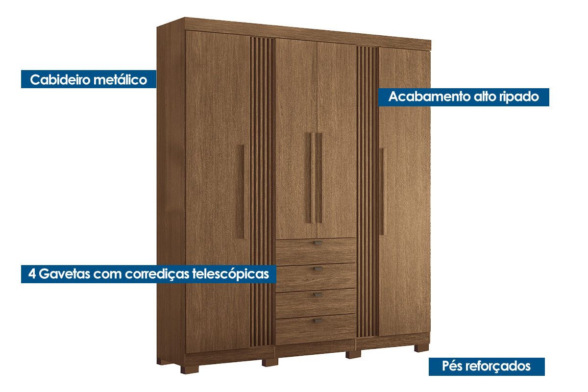 Conjunto Quarto Guarda Roupa + Cômoda QC285 S. Andirá
