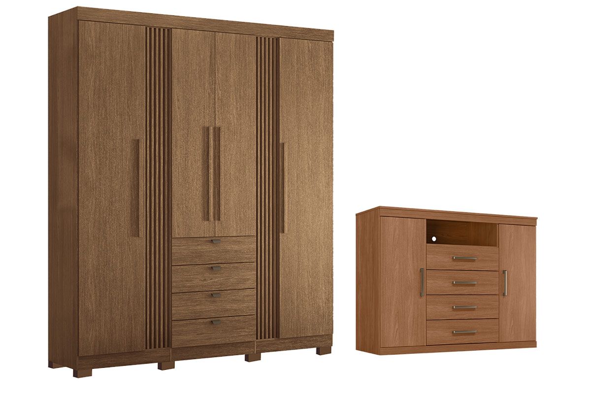 Conjunto Quarto Guarda Roupa + Cômoda QC287 S. Andirá
