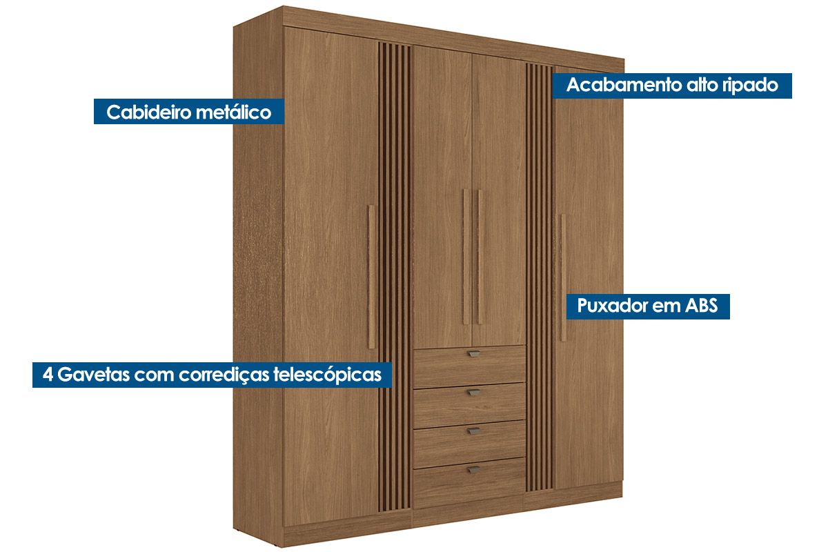 Conjunto Quarto Guarda Roupa + Cômoda QC296 S. Andirá