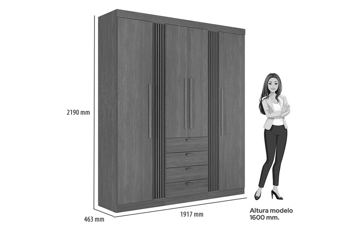 Conjunto Quarto Guarda Roupa + Cômoda QC296 S. Andirá