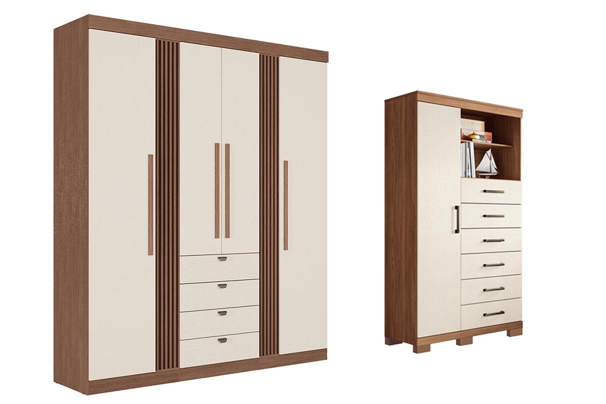 Conjunto Quarto Guarda Roupa + Cômoda QC303 S. Andirá