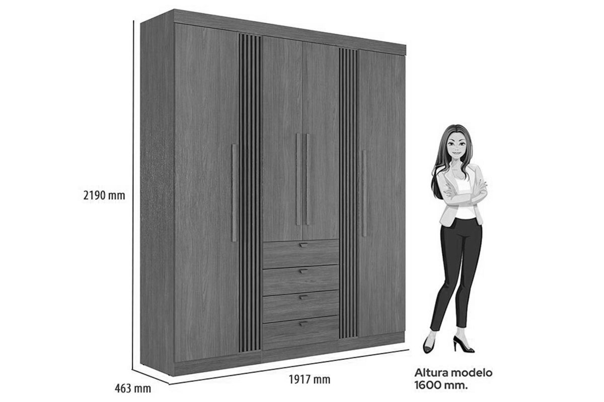 Conjunto Quarto Guarda Roupa + Cômoda QC303 S. Andirá