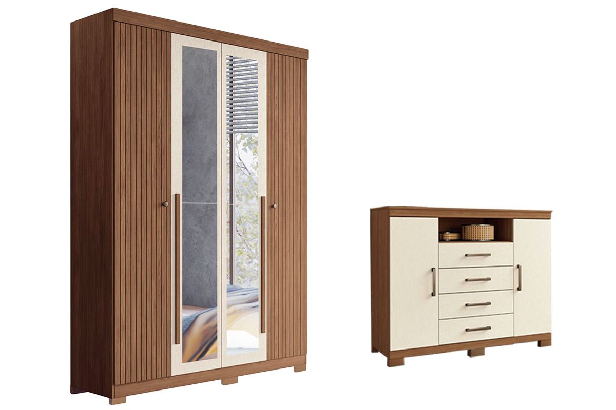Conjunto Quarto Guarda Roupa + Cômoda QC304 S. Andirá
