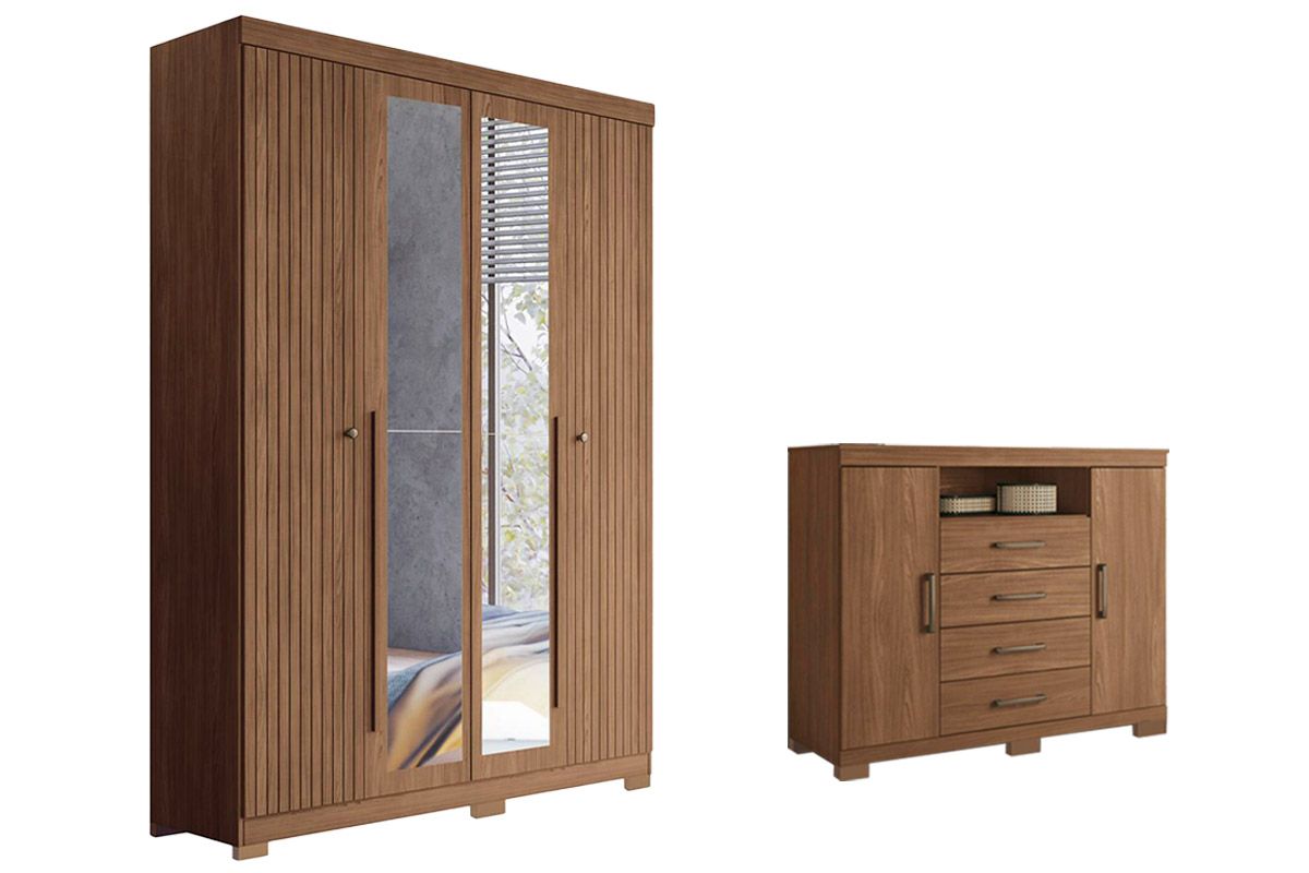 Conjunto Quarto Guarda Roupa + Cômoda QC304 S. Andirá