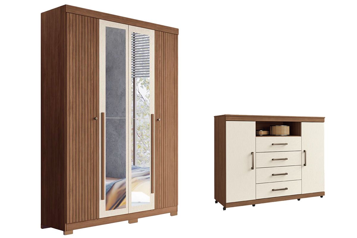 Conjunto Quarto Guarda Roupa + Cômoda QC305 S. Andirá