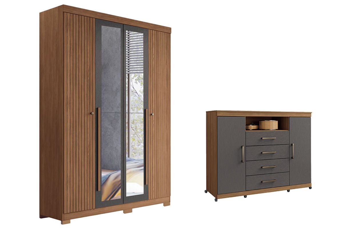 Conjunto Quarto Guarda Roupa + Cômoda QC305 S. Andirá