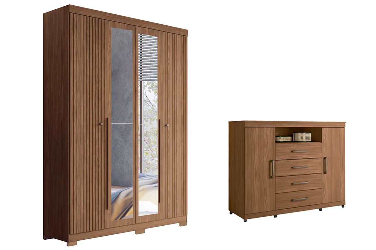 Conjunto Quarto Guarda Roupa + Cômoda QC305 S. Andirá