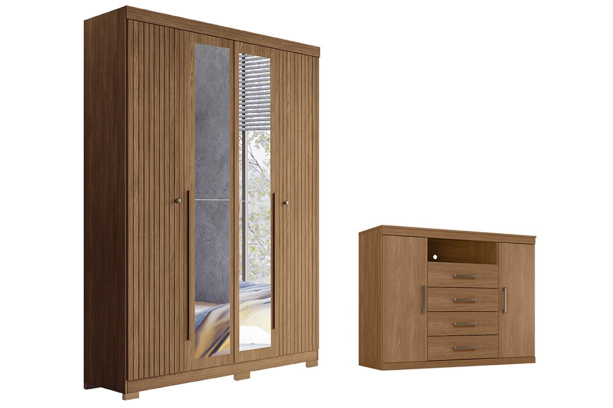 Conjunto Quarto Guarda Roupa + Cômoda QC307 S. Andirá
