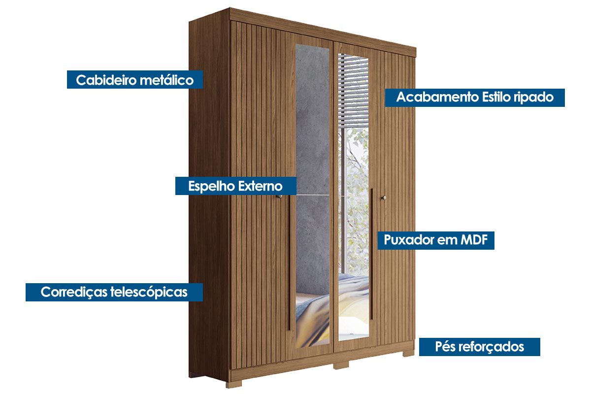 Conjunto Quarto Guarda Roupa + Cômoda QC307 S. Andirá